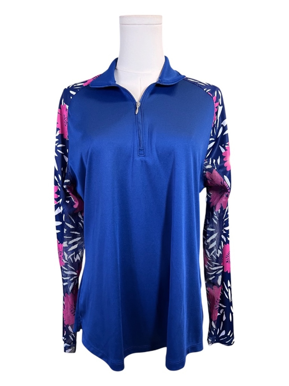 EUC Bermuda Sands floral 1/4 zip rashguard swim shirt | size L
